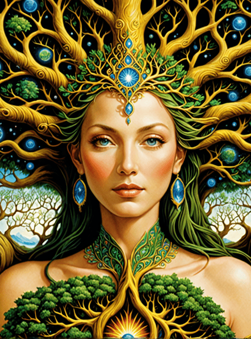 tree, woman, nature, goddess, earth, soul
