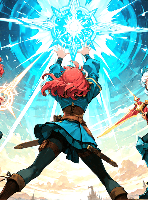 angel, warrior, mage, sword, shield, crystal, castle, wings, armor, magic