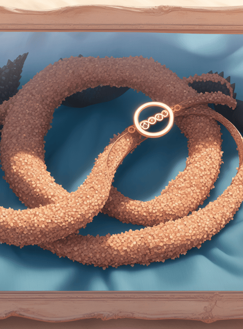 alligator, sand, necklace