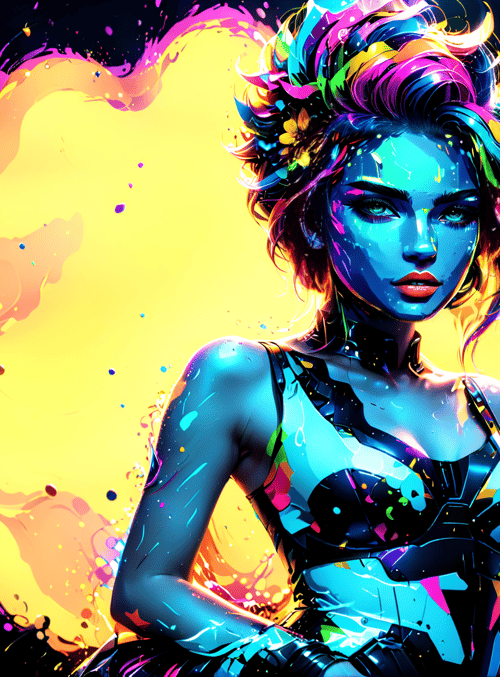 woman, cyborg, paint