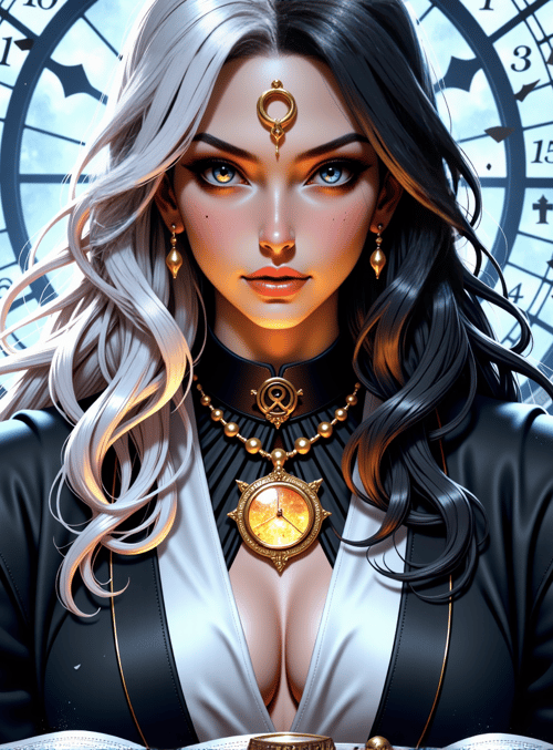 woman, clock, candle