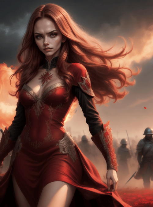 woman, soldiers, battle