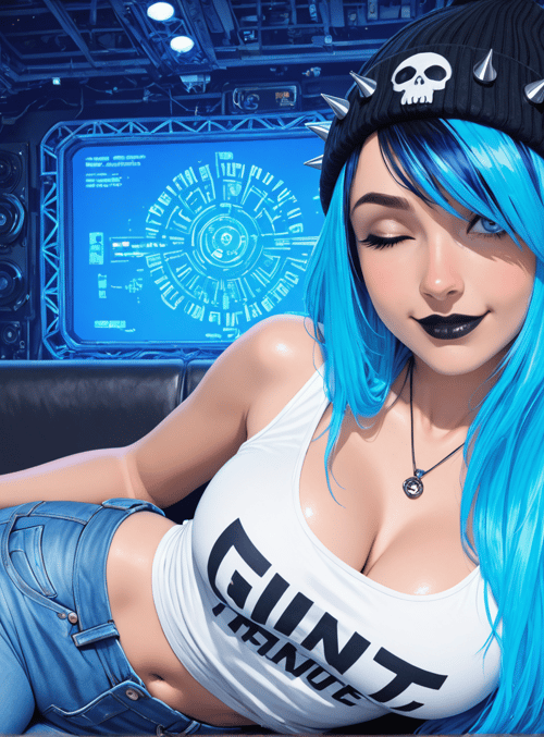 woman, gaming, cyberpunk, musician, tech