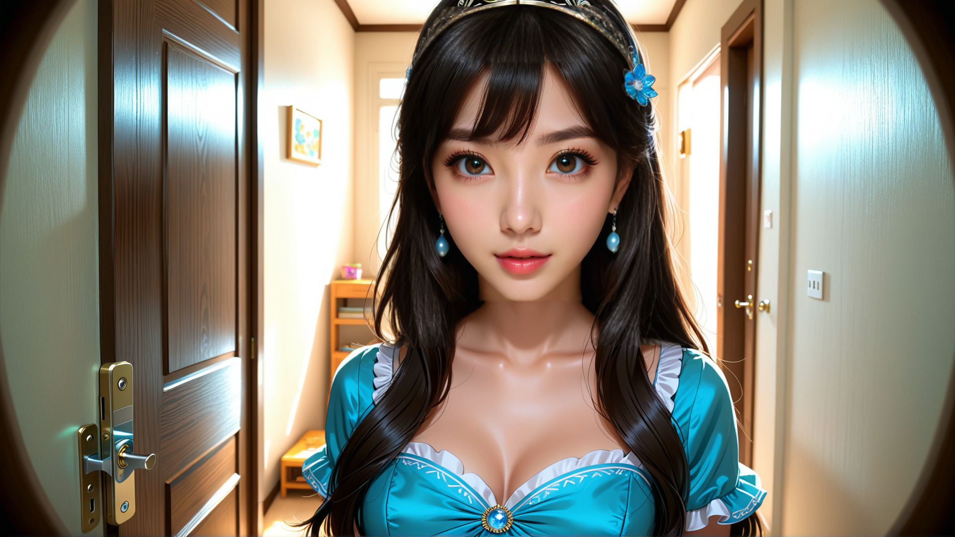 AI generated wallpaper featuring woman, dress