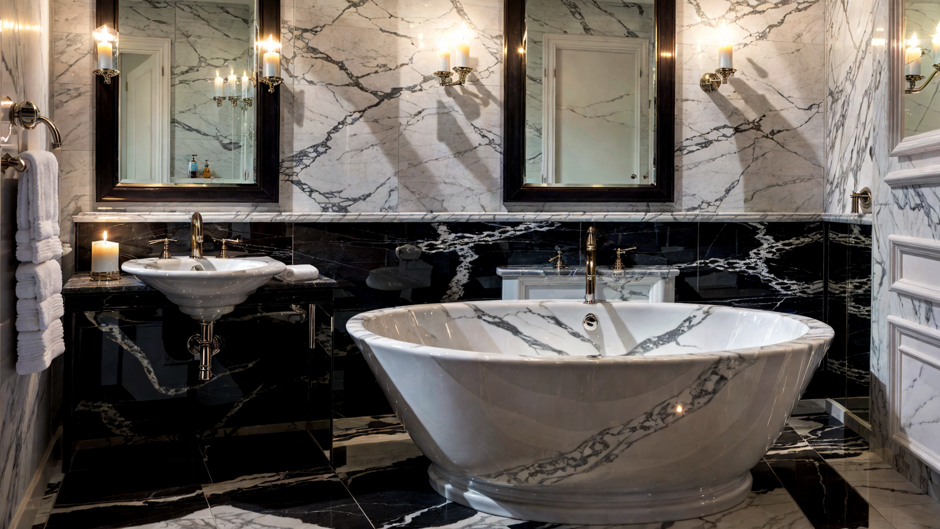 AI generated wallpaper featuring bathroom, bathtub, sink