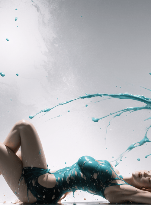 woman, paint, splash