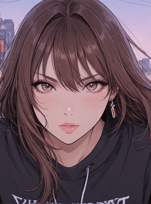 woman, street, buildings, signs