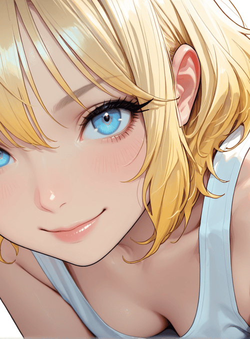 blonde girl, anime character, female