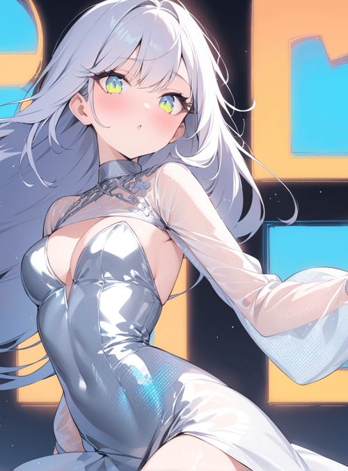 anime girl, cyberpunk, digital