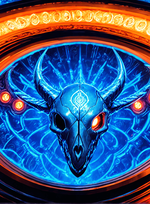bull skull, portal, symbol