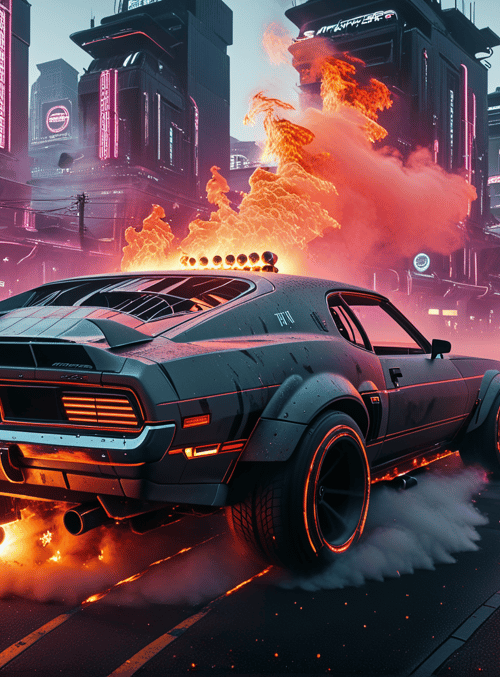 cars, city, fire