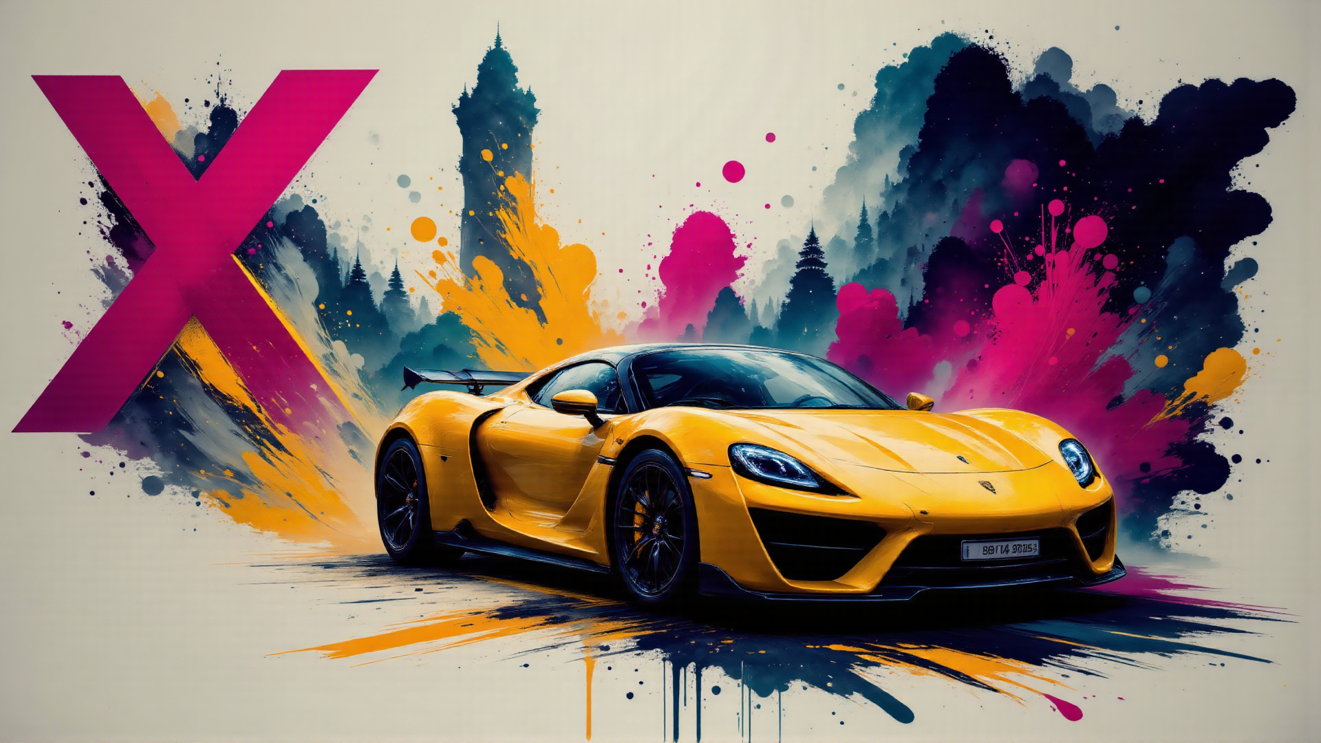 AI generated wallpaper featuring car, paint, x