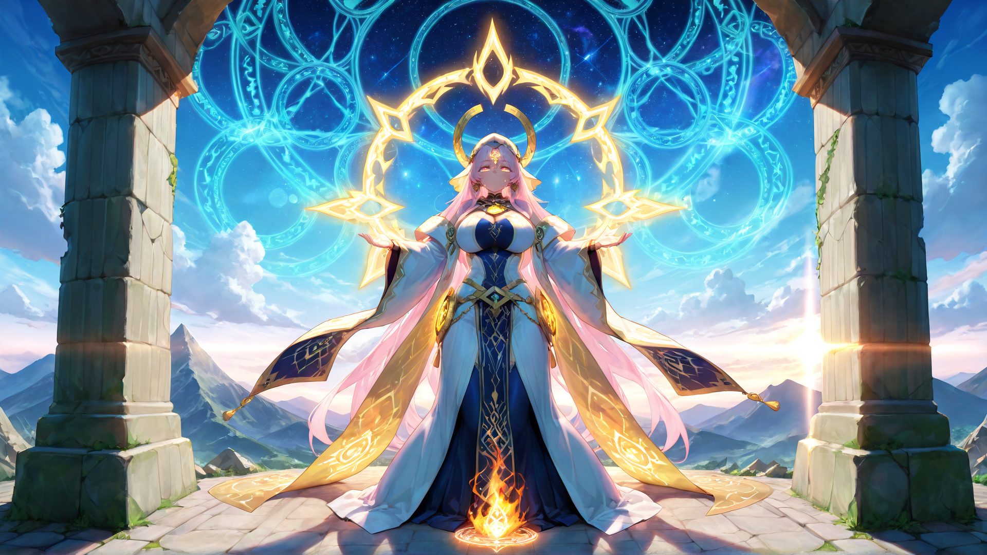 AI generated wallpaper featuring fairy, mage, sorceress
