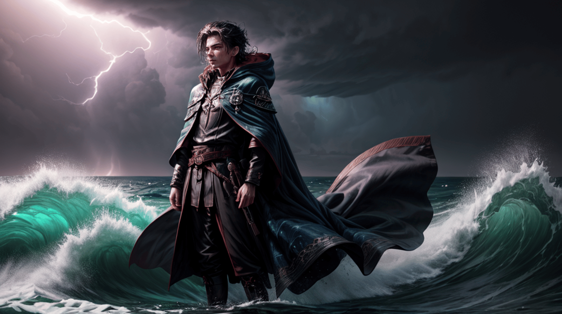AI generated wallpaper featuring mage, warrior, hero