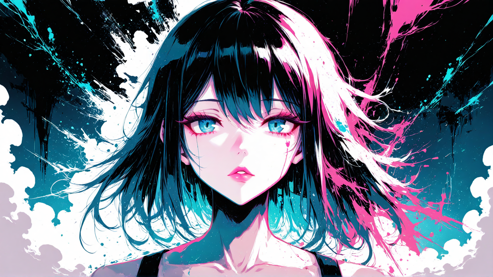 AI generated wallpaper featuring girl, anime, character