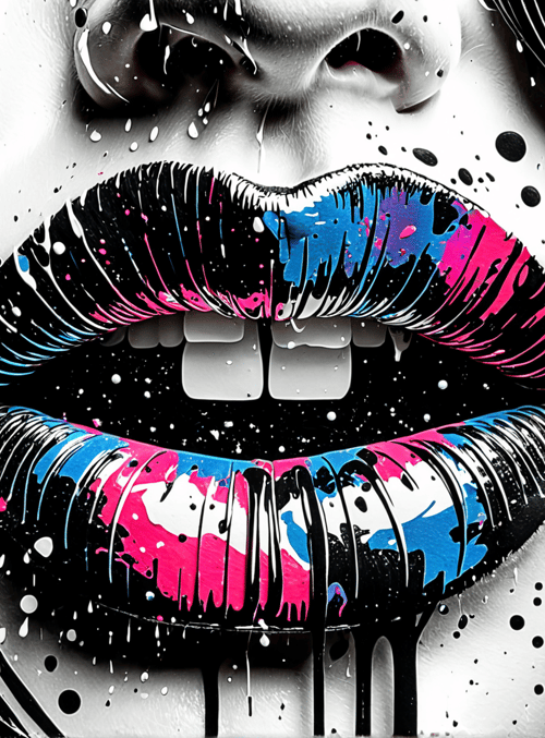 lips, face, mouth, nose, splotches