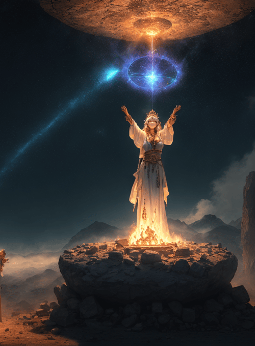 queen, goddess, fire
