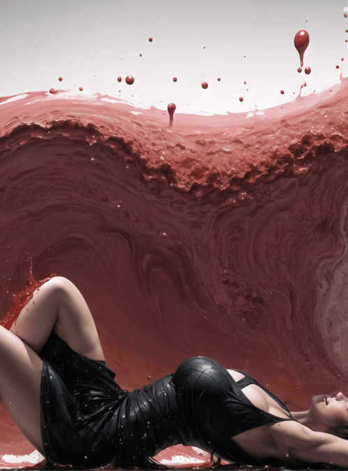 woman, liquid, splash