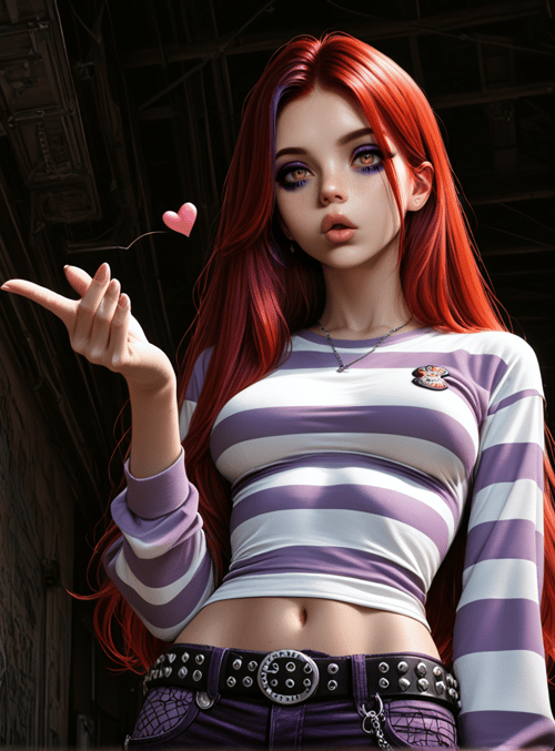 girl, graffiti, heart, alley, shirt