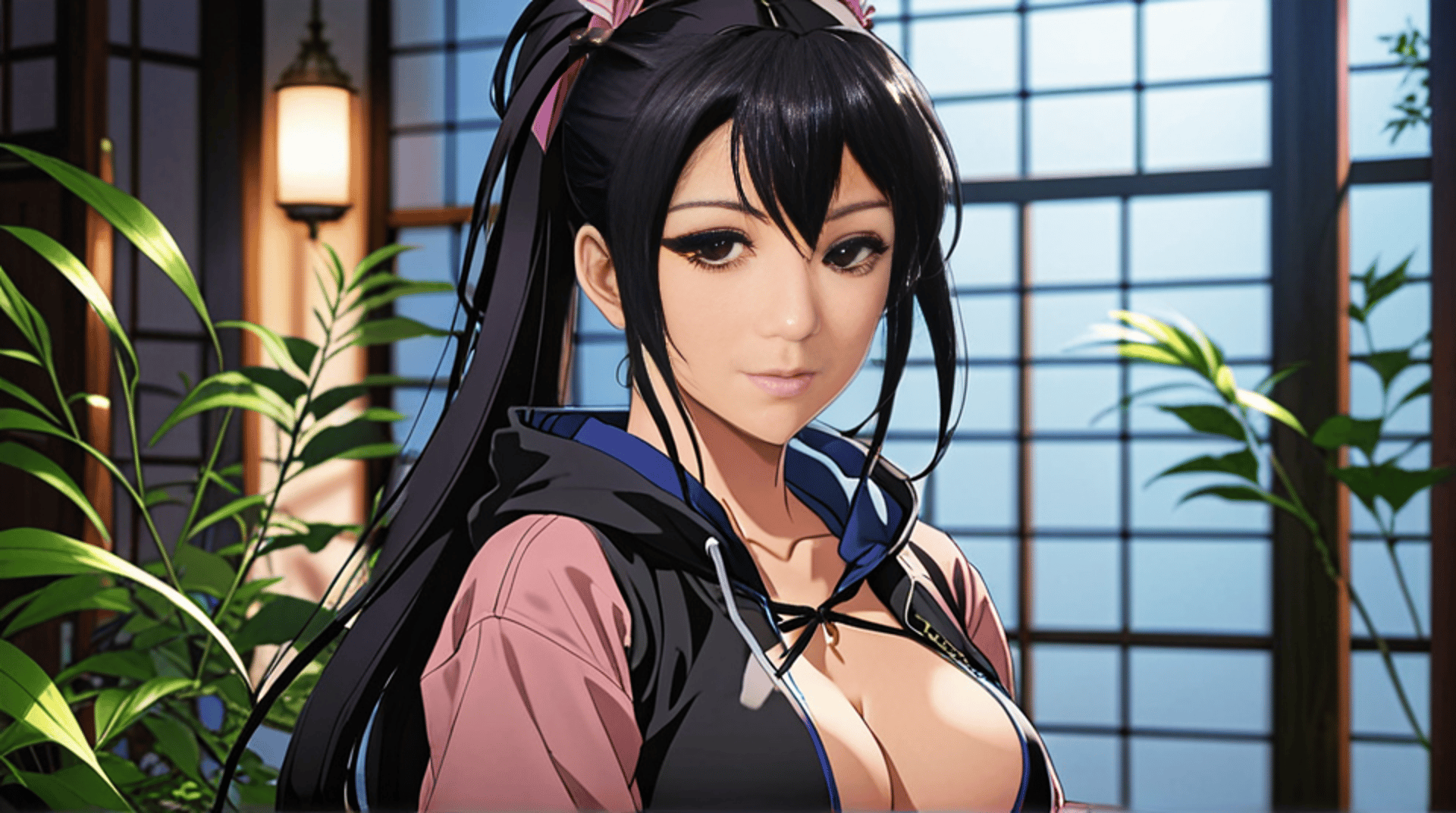 AI generated wallpaper featuring anime girl, female character