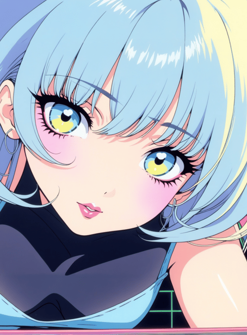 anime girl, cassette tape