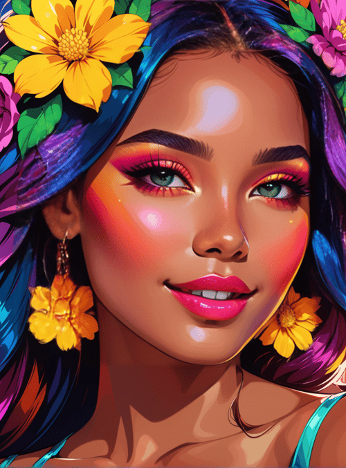 woman, city, flowers