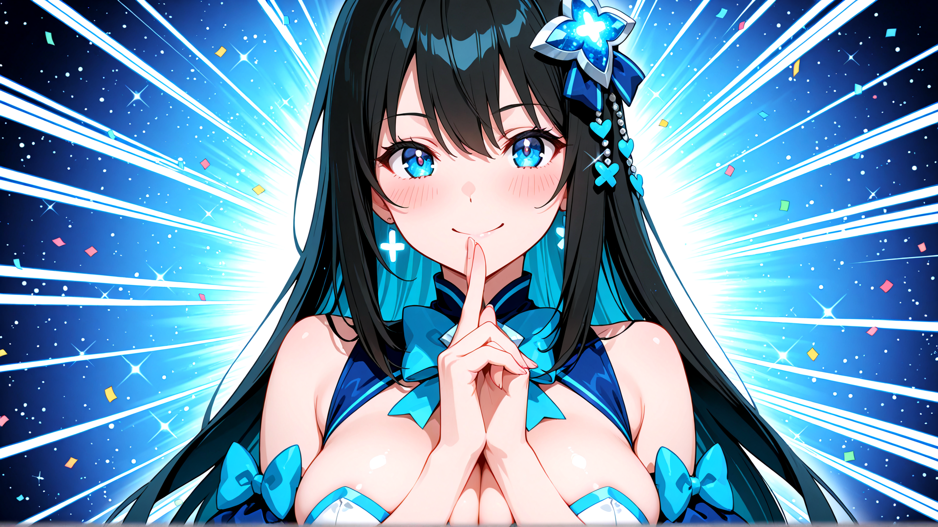 AI generated wallpaper featuring anime girl, celestial, bikini