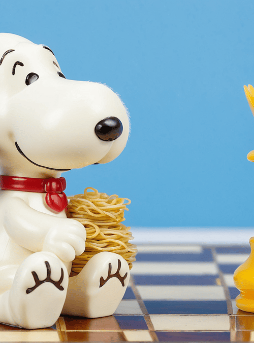snoopy, chess piece, noodles