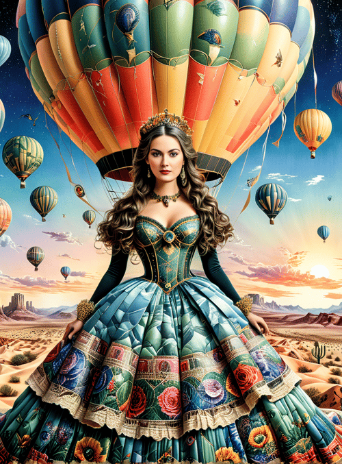 woman, hot air balloons, desert
