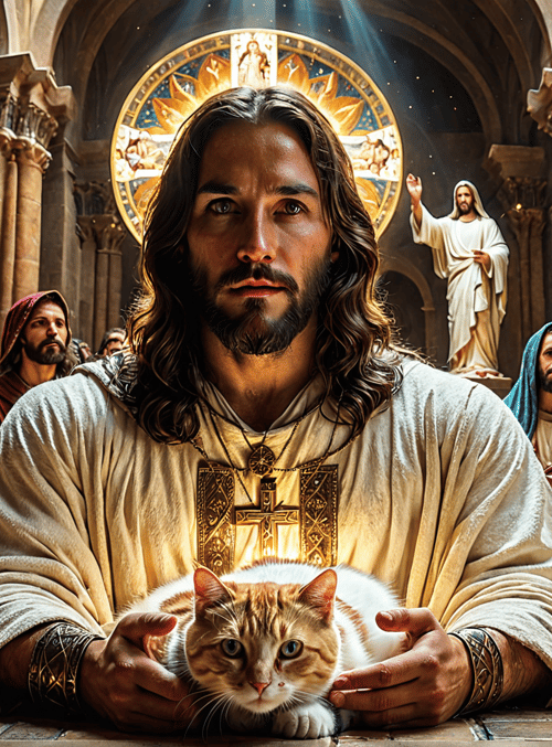 jesus, cat, cathedral, people, candle