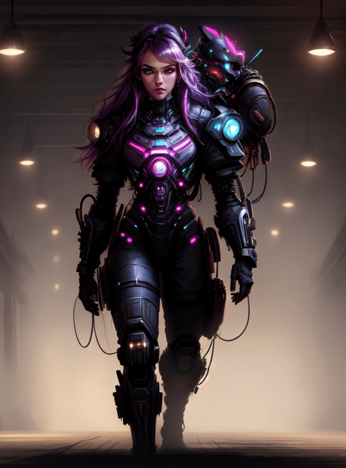 cyborg, woman, robot, armor, helmet