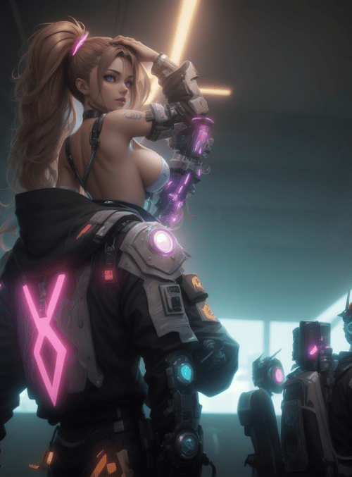 cyborg, woman, technician