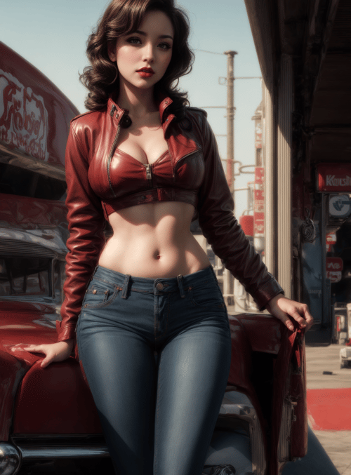 woman, car