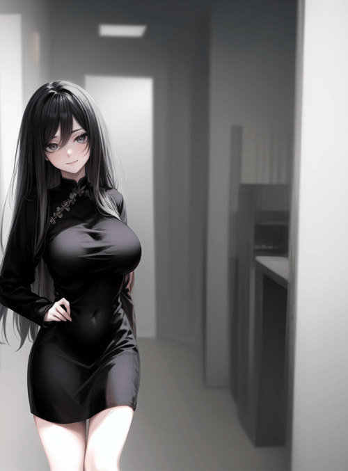 anime, woman, dress