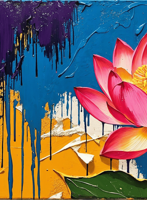 lotus, flower, painting, art, wallpaper