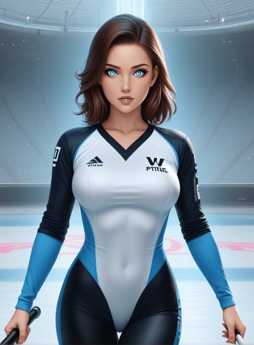 athlete, ice rink, sports uniform, hockey stick