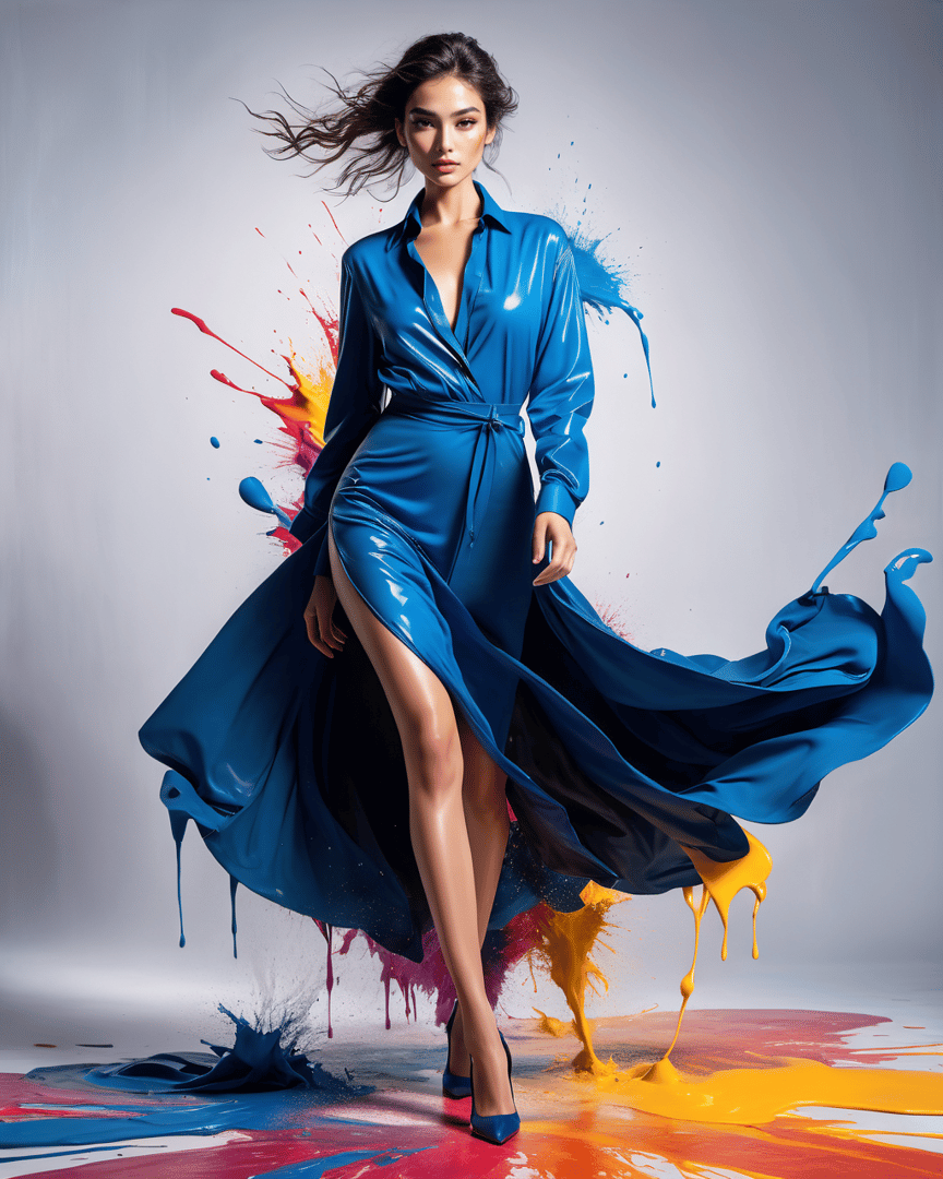 AI generated wallpaper featuring woman, dress