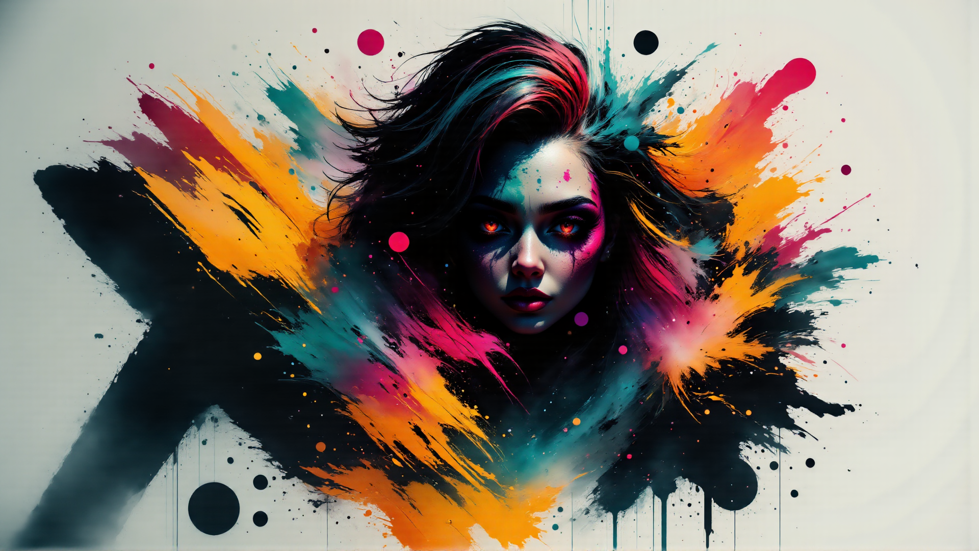 AI generated wallpaper featuring woman, portrait, abstract, art