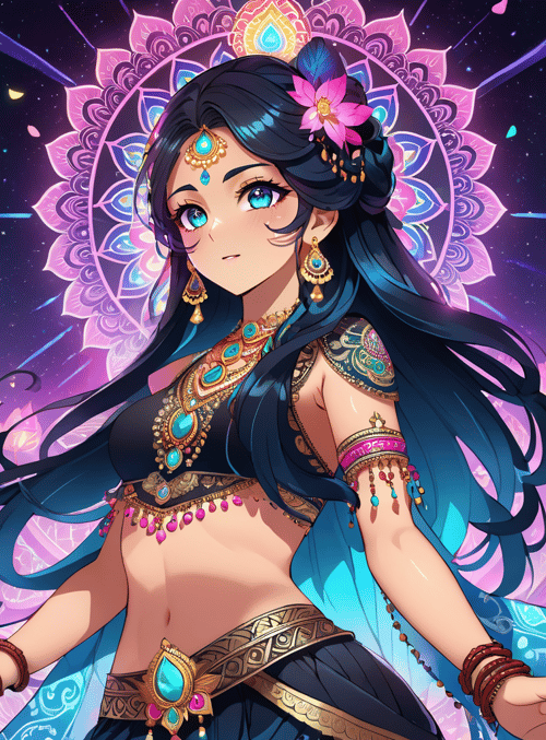 woman, lotus, goddess