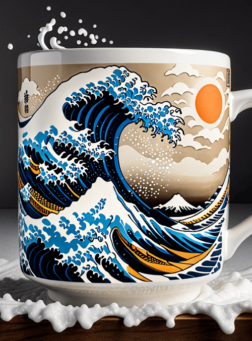 mug, wave, sun
