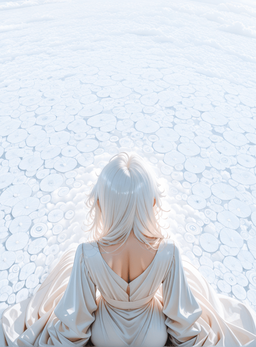 woman, clouds, dress