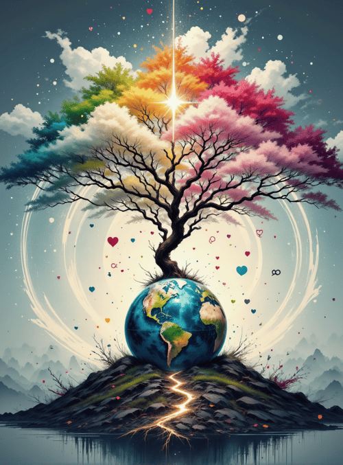 tree, earth, mountains