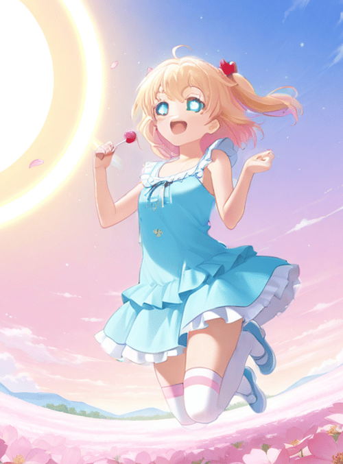 girl, lollipop, flowers