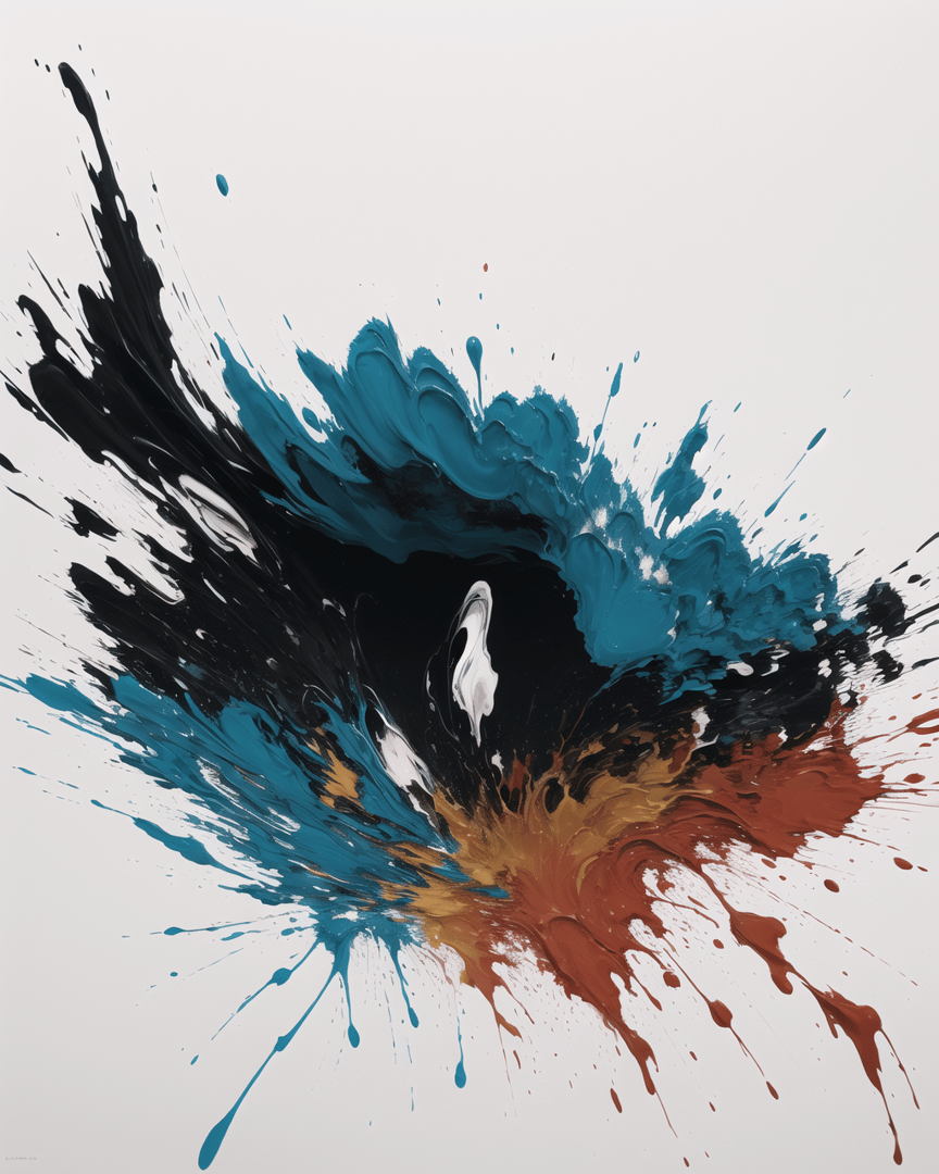 AI generated wallpaper featuring ink, splash, wave, color, abstract