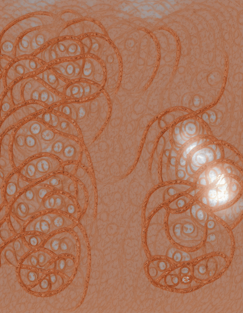 AI generated wallpaper featuring circles, curves, patterns