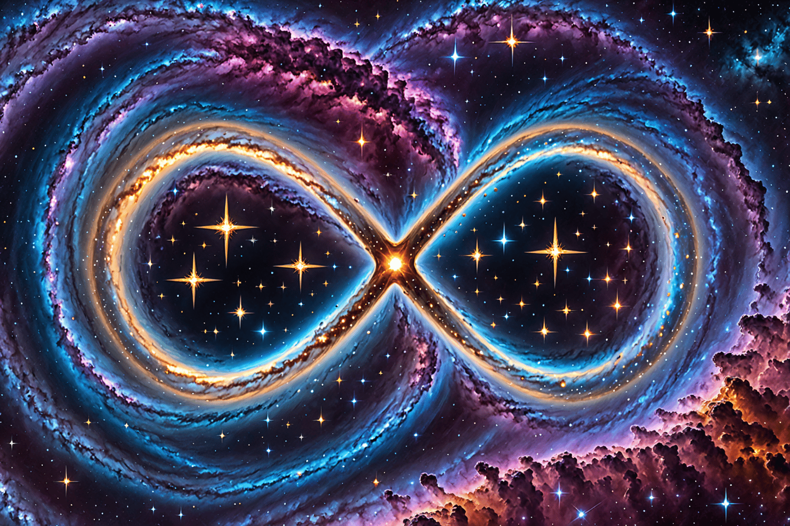 AI generated wallpaper featuring infinity, galaxy, stars