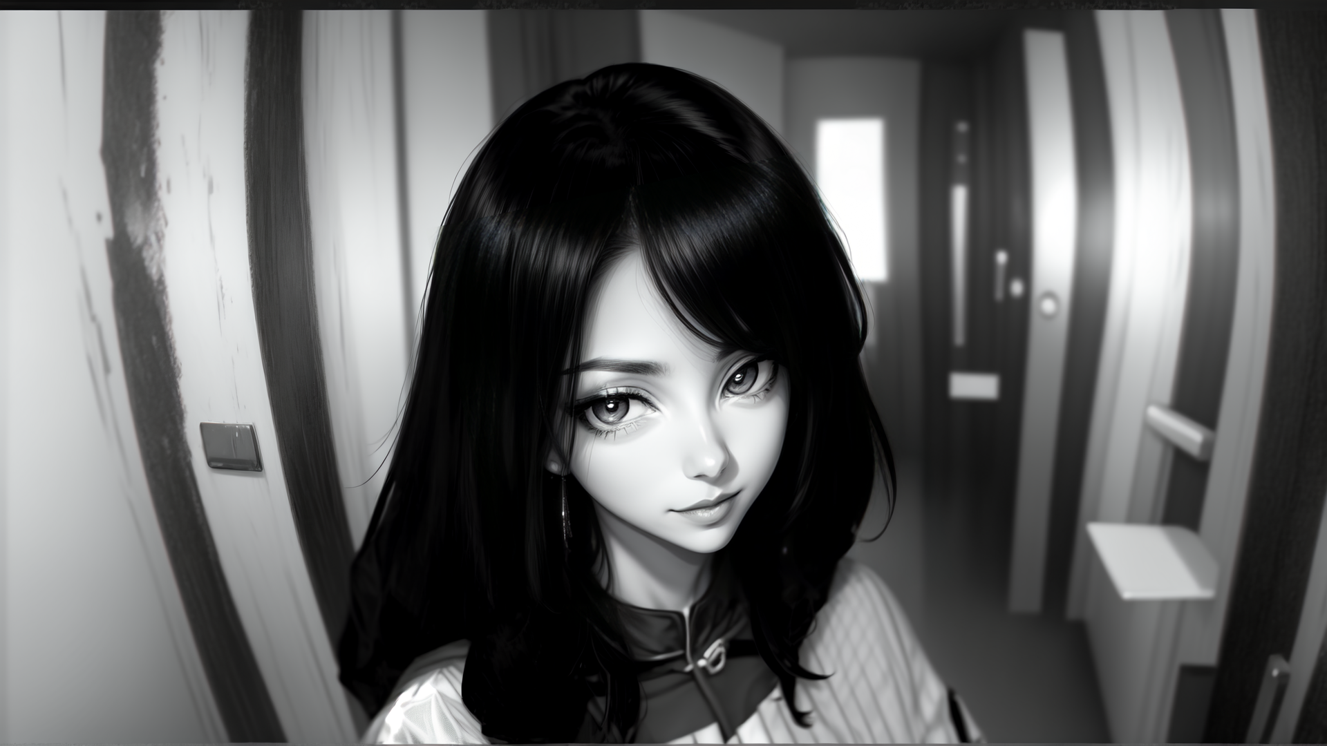 AI generated wallpaper featuring girl, woman, character