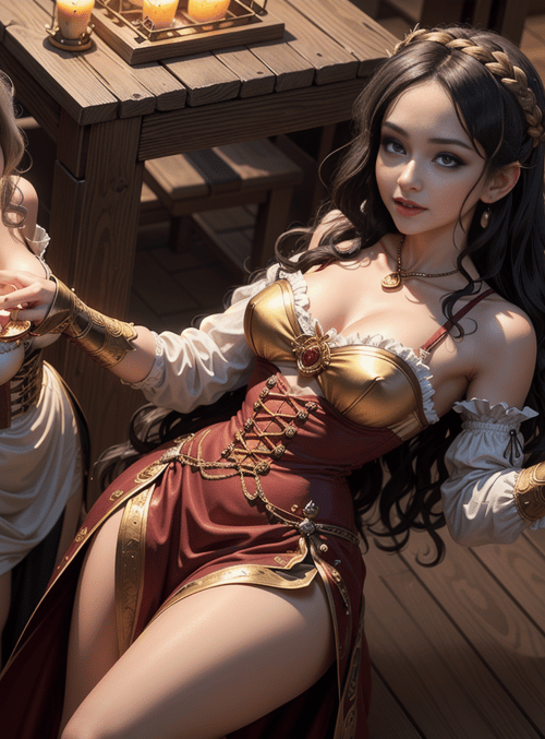 women, candles, armor