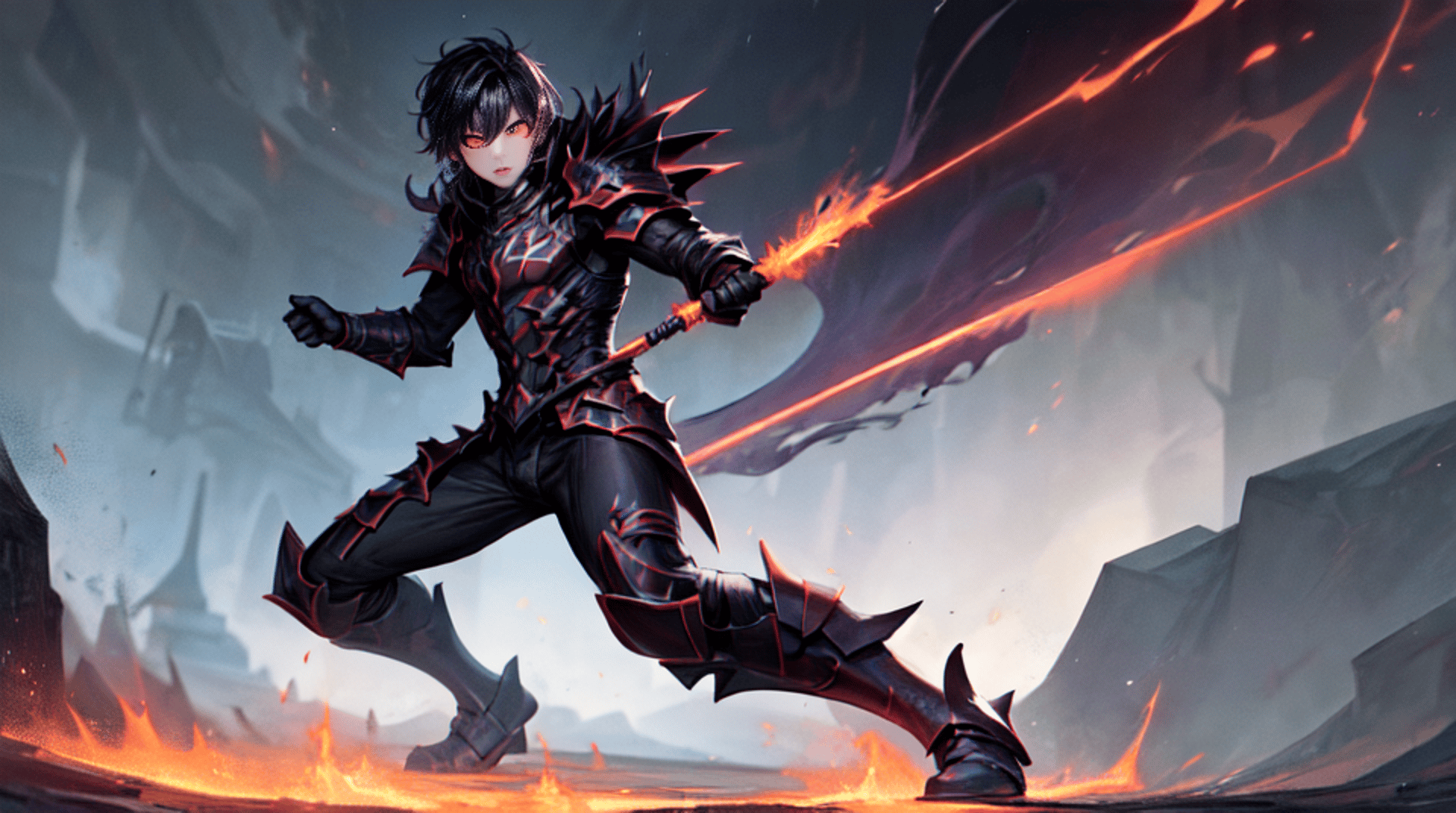AI generated wallpaper featuring warrior, character, swordsman
