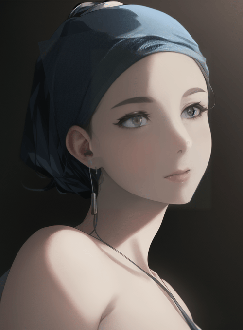 woman, headband, earphones